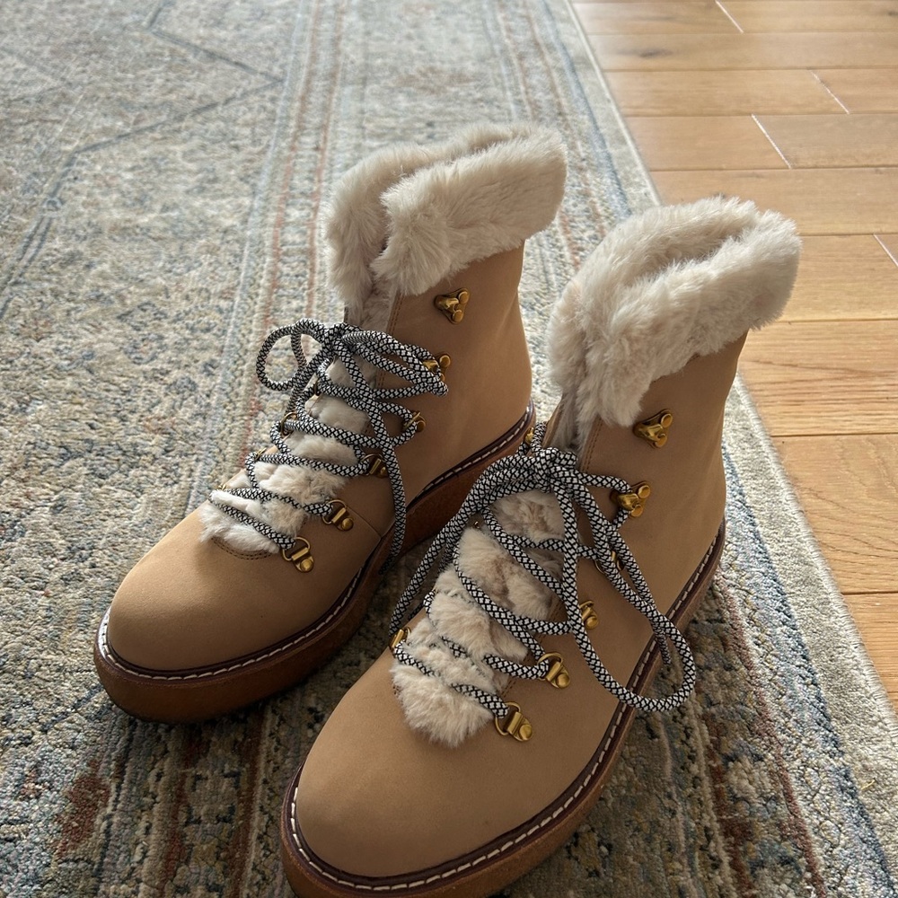 Women's Tan Fur-Lined Boots